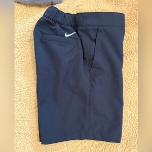 Black Nike Dri-Fit Athletic Shorts with White Swoosh SZ 4T